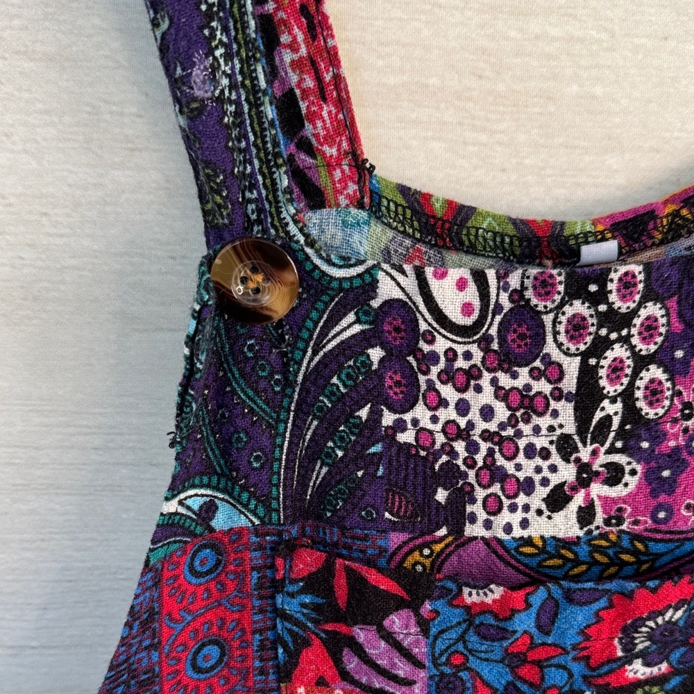 Multicolor Patchwork Overalls size Small - image 2